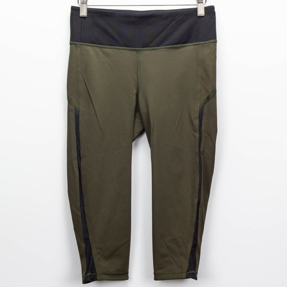 lululemon athletica Pants - *SOLD*LULULEMON Olive & Black Cropped Leggings